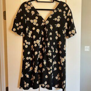 MOTEL Floral Print Button Up Dress
